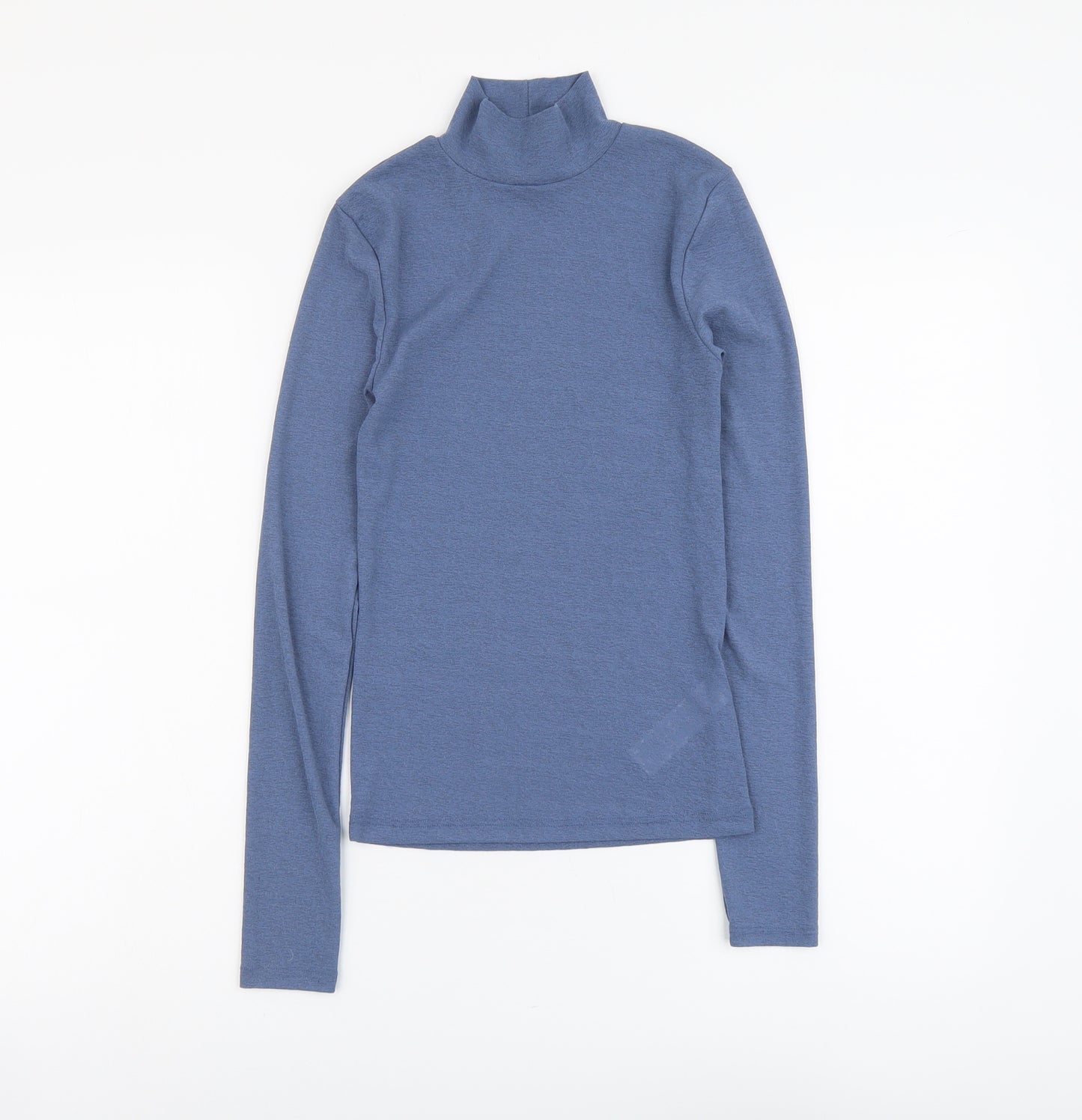 Topshop Womens Blue Polyester Basic Blouse Size 10 High Neck