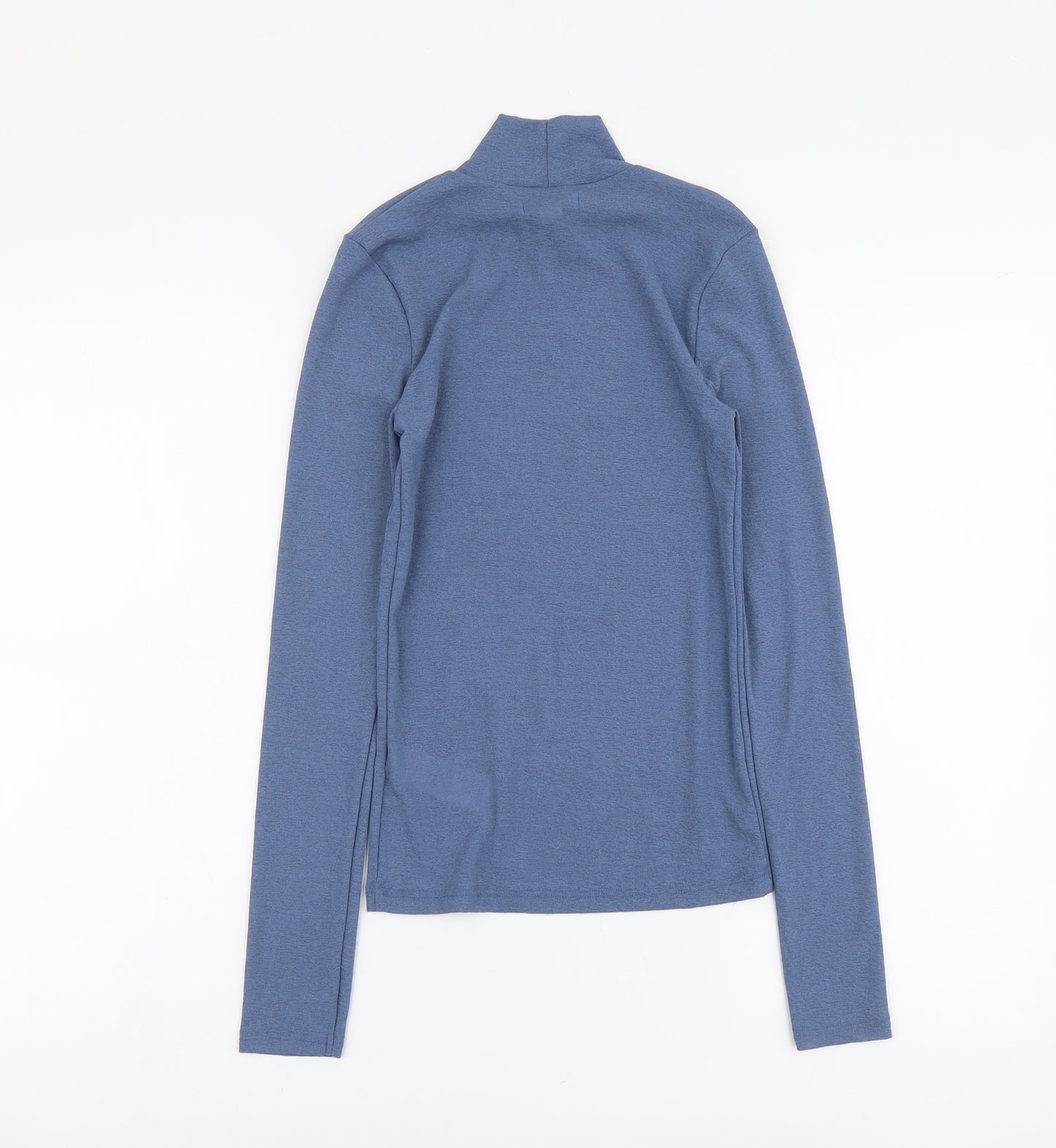 Topshop Womens Blue Polyester Basic Blouse Size 10 High Neck