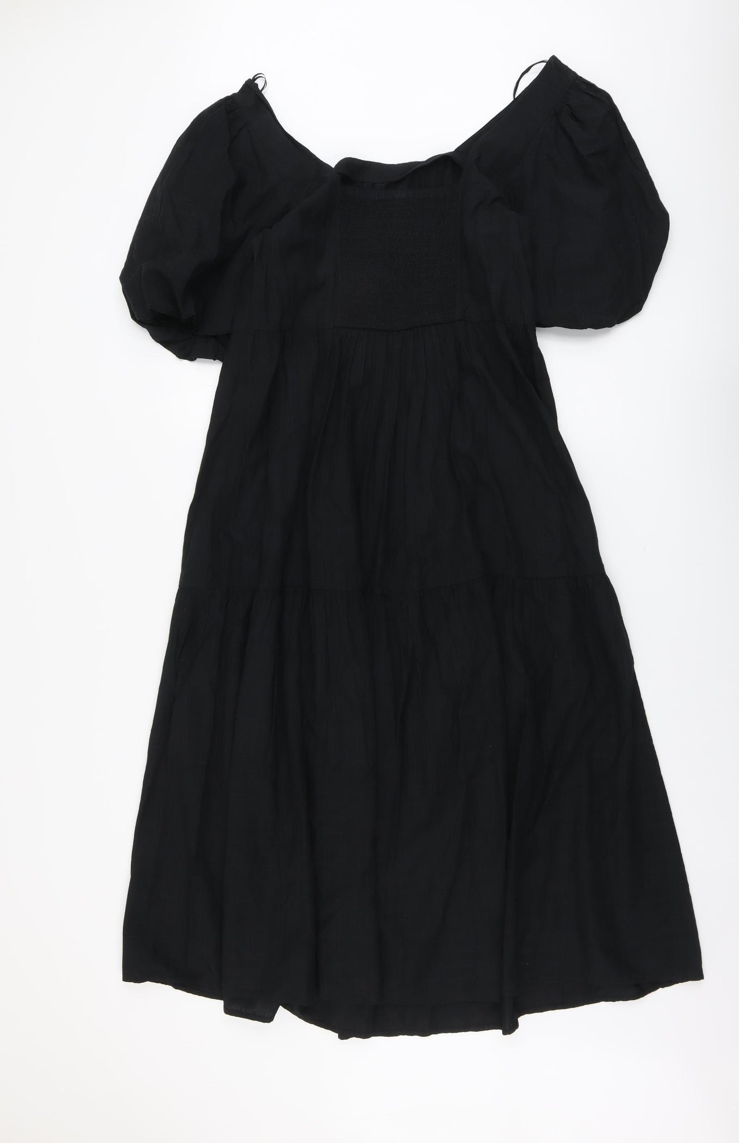 Marks and Spencer Womens Black Modal A-Line Size 14 Off the Shoulder Pullover