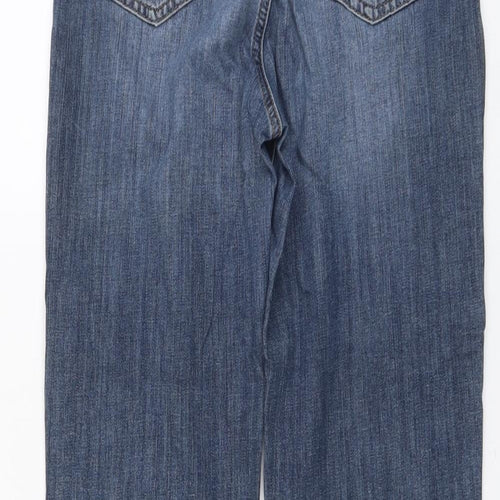 Angels Womens Blue Cotton Straight Jeans Size 28 in L28 in Regular Button