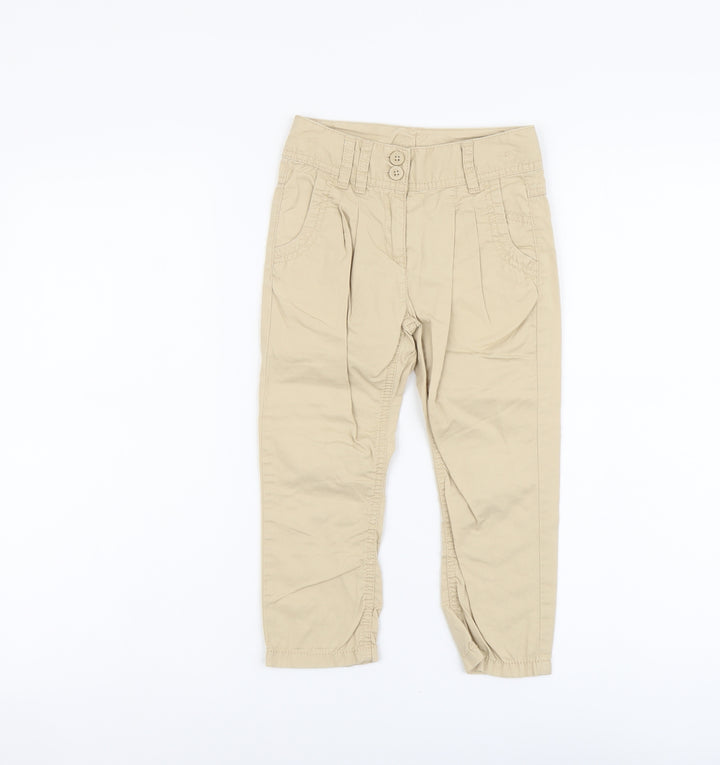 NEXT Boys Beige Cotton Chino Trousers Size 4XL Regular Button