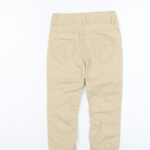 NEXT Boys Beige Cotton Chino Trousers Size 4XL Regular Button