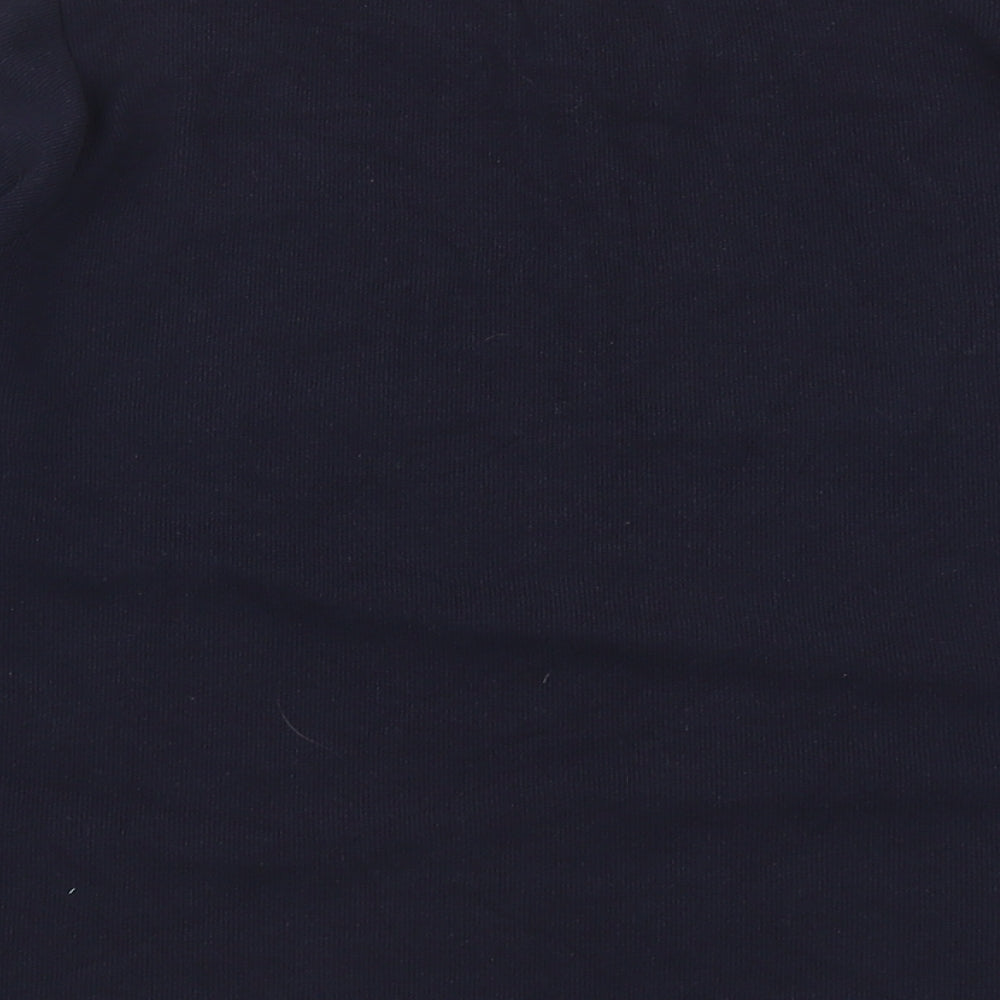 Marks and Spencer Womens Blue Floral Polyester Basic T-Shirt Size 14 Round Neck