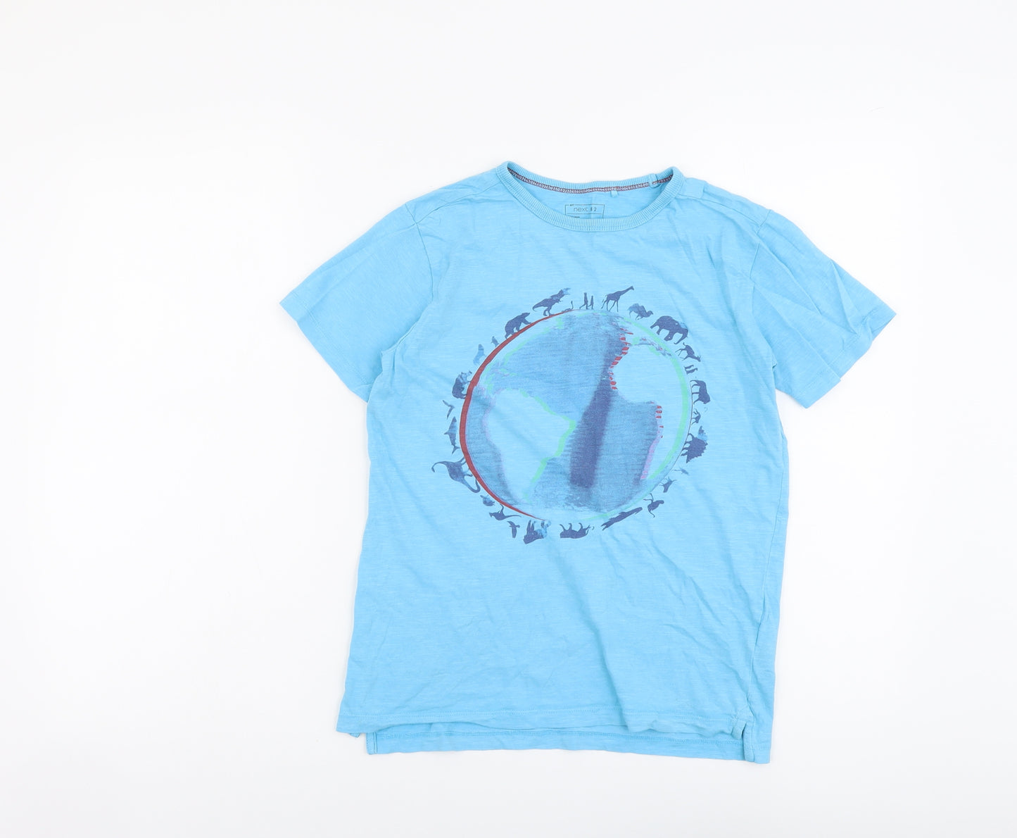 NEXT Boys Blue Cotton Basic T-Shirt Size 10 Years Round Neck Pullover