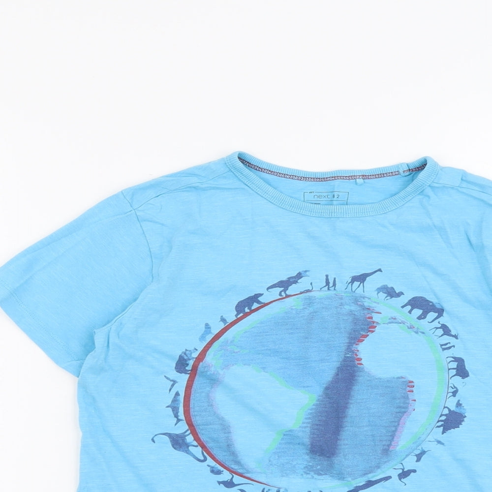 NEXT Boys Blue Cotton Basic T-Shirt Size 10 Years Round Neck Pullover