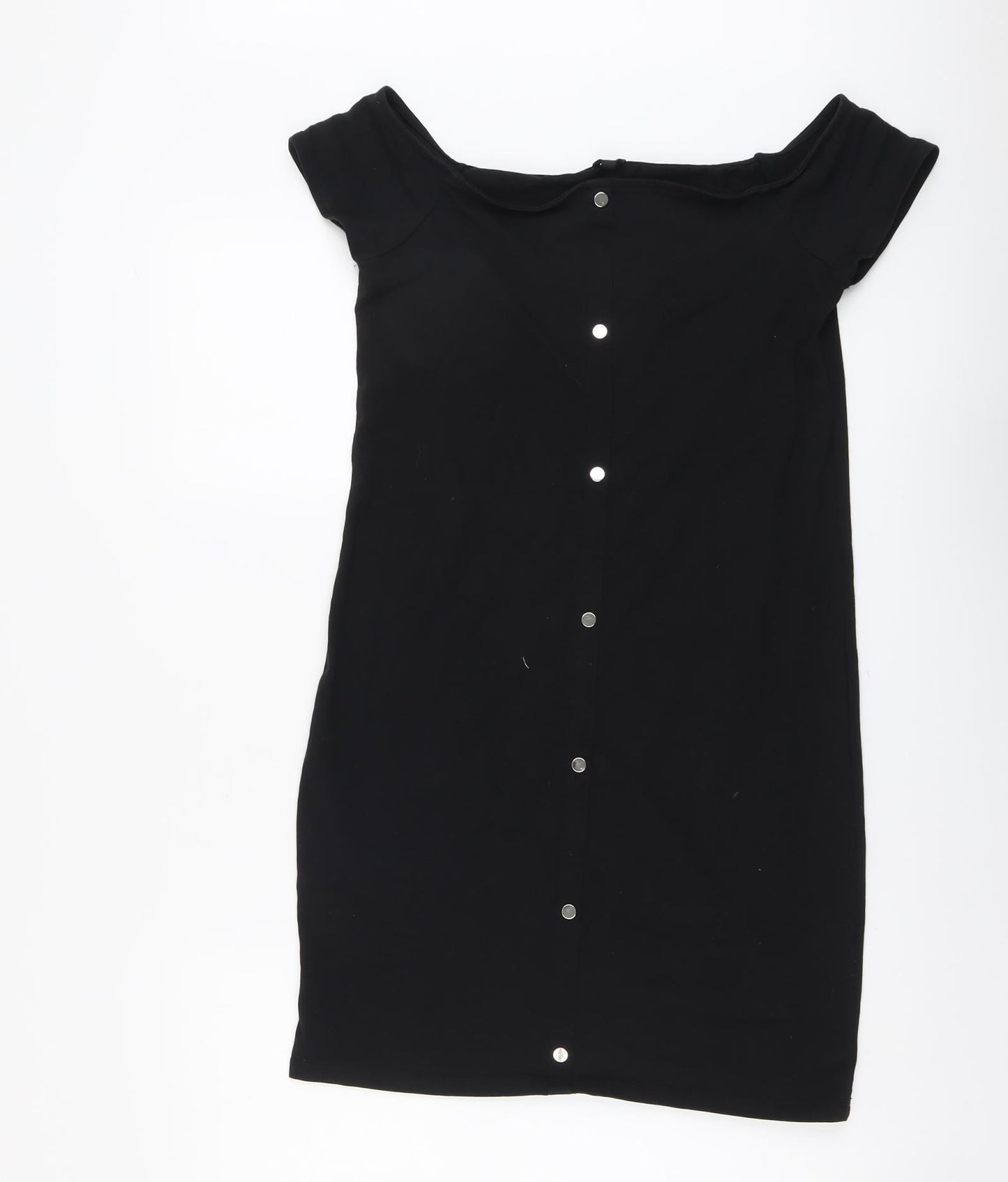 River Island Womens Black Cotton A-Line Size 14 Round Neck Pullover