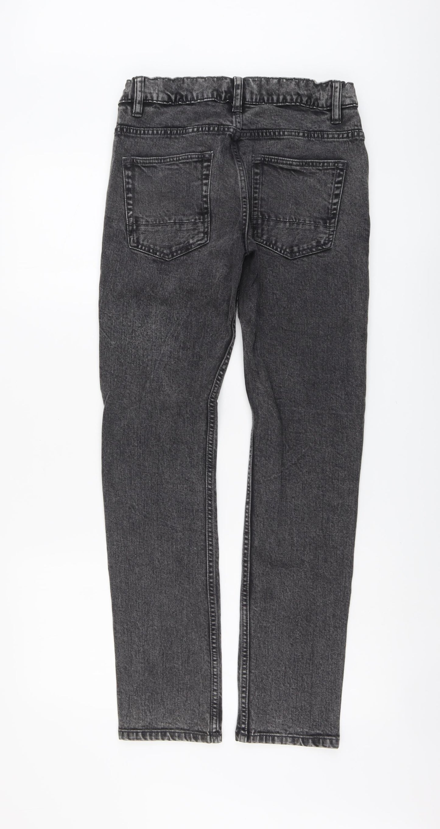 C&A Boys Grey Cotton Straight Jeans Size 15 Years Regular Button