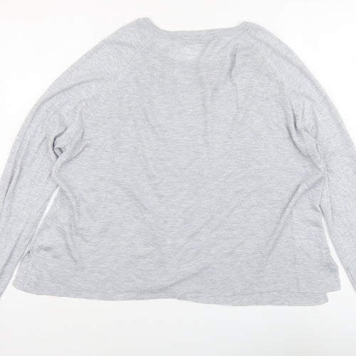 Zara Womens Grey Round Neck Viscose Pullover Jumper Size M