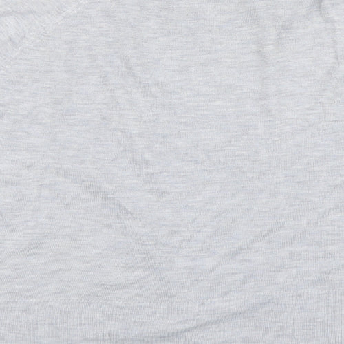 Zara Womens Grey Round Neck Viscose Pullover Jumper Size M