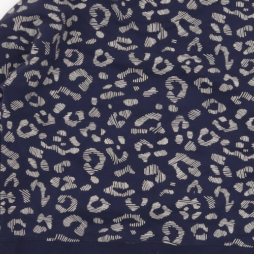 NEXT Womens Blue Animal Print Cotton Pullover Sweatshirt Size M Pullover - Leopard Print