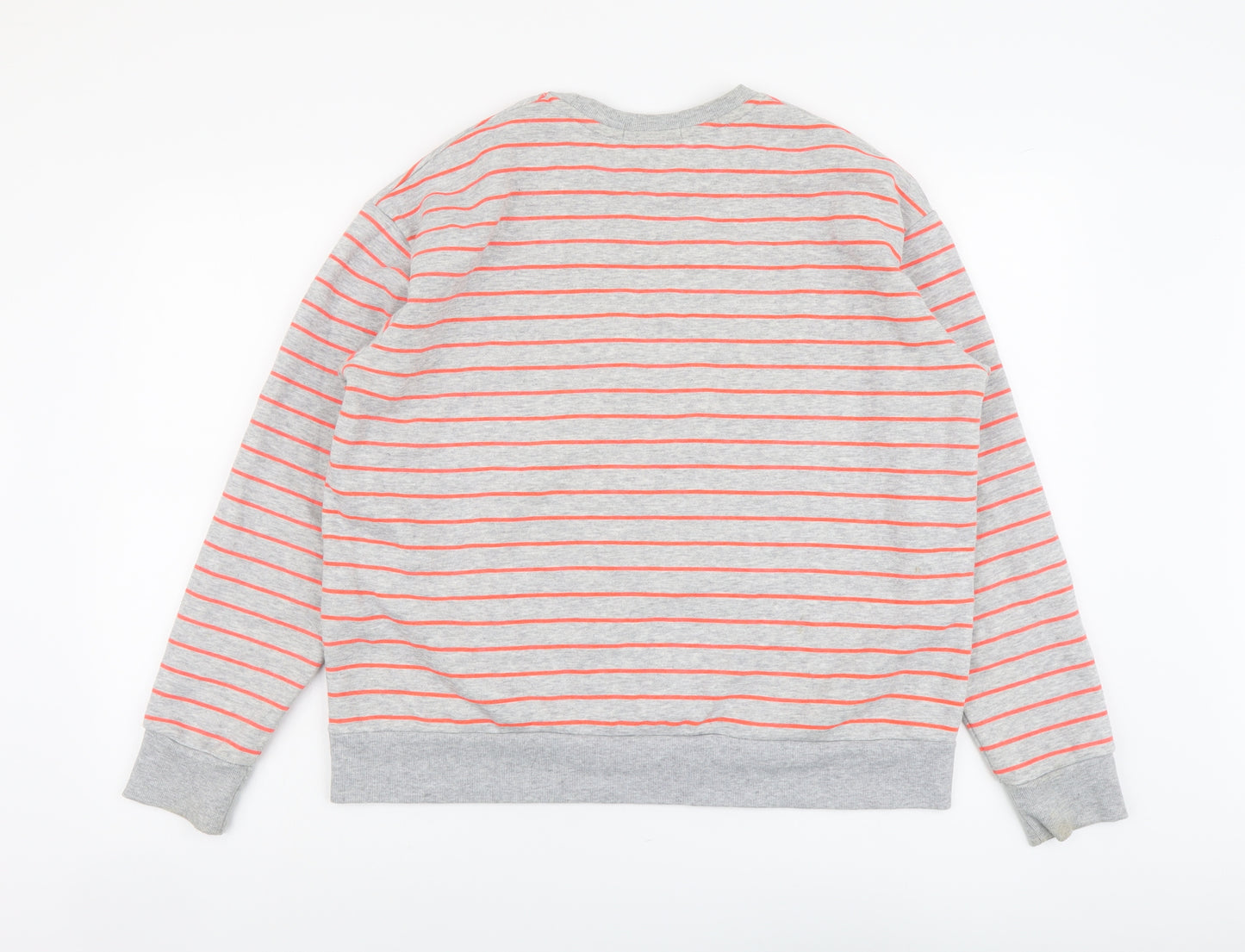 Primark Womens Grey Striped Polyester Pullover Sweatshirt Size M Pullover