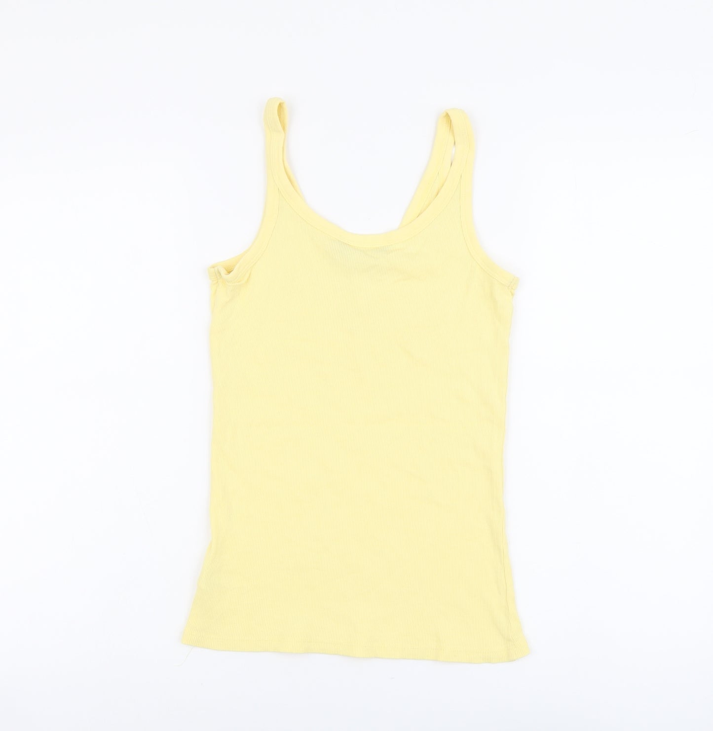 F&F Womens Yellow Cotton Basic Tank Size 16 V-Neck