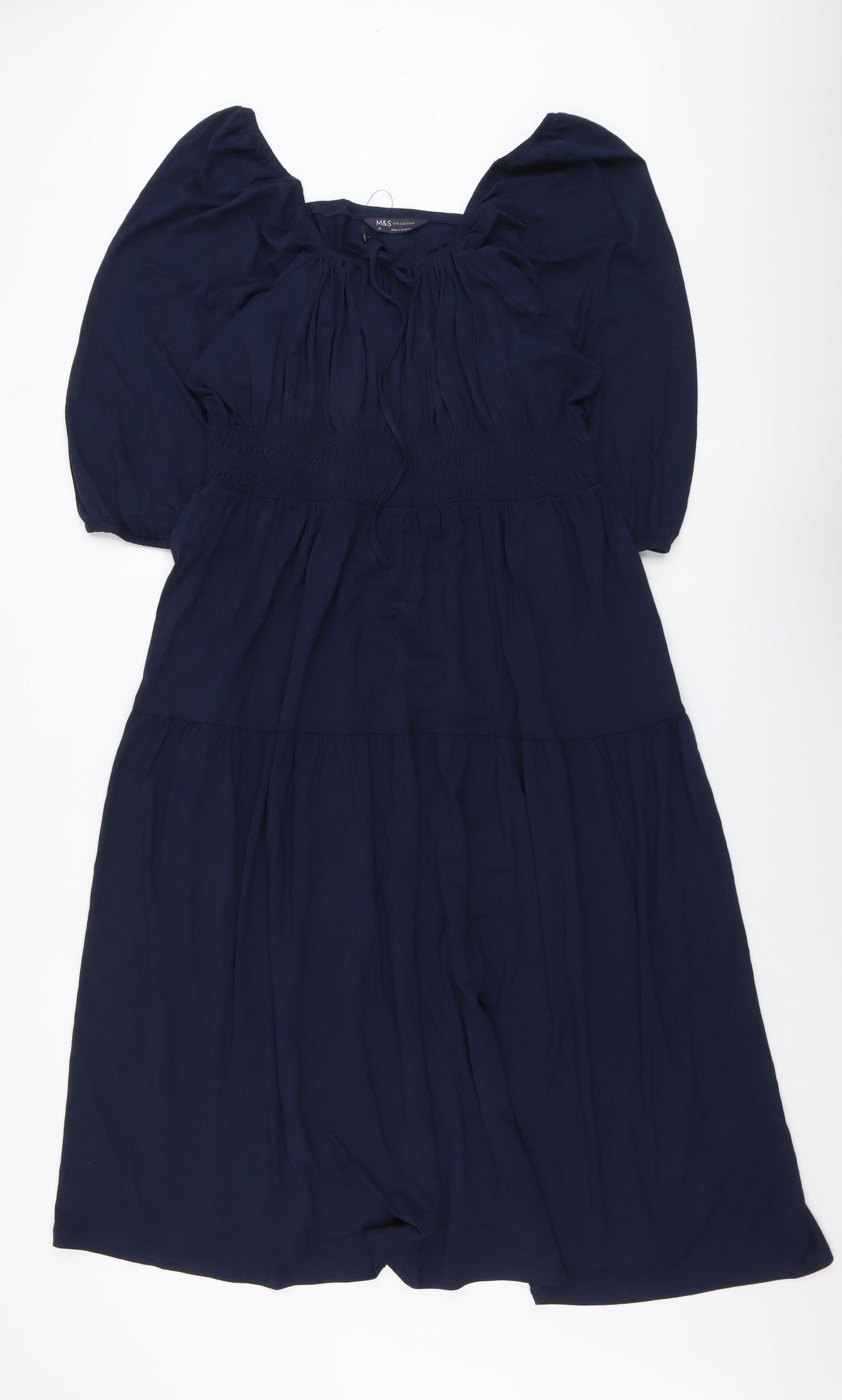 Marks and Spencer Womens Blue Viscose Trapeze & Swing Size 20 Square Neck Pullover