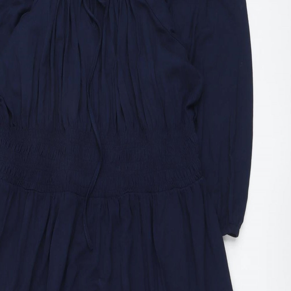 Marks and Spencer Womens Blue Viscose Trapeze & Swing Size 20 Square Neck Pullover