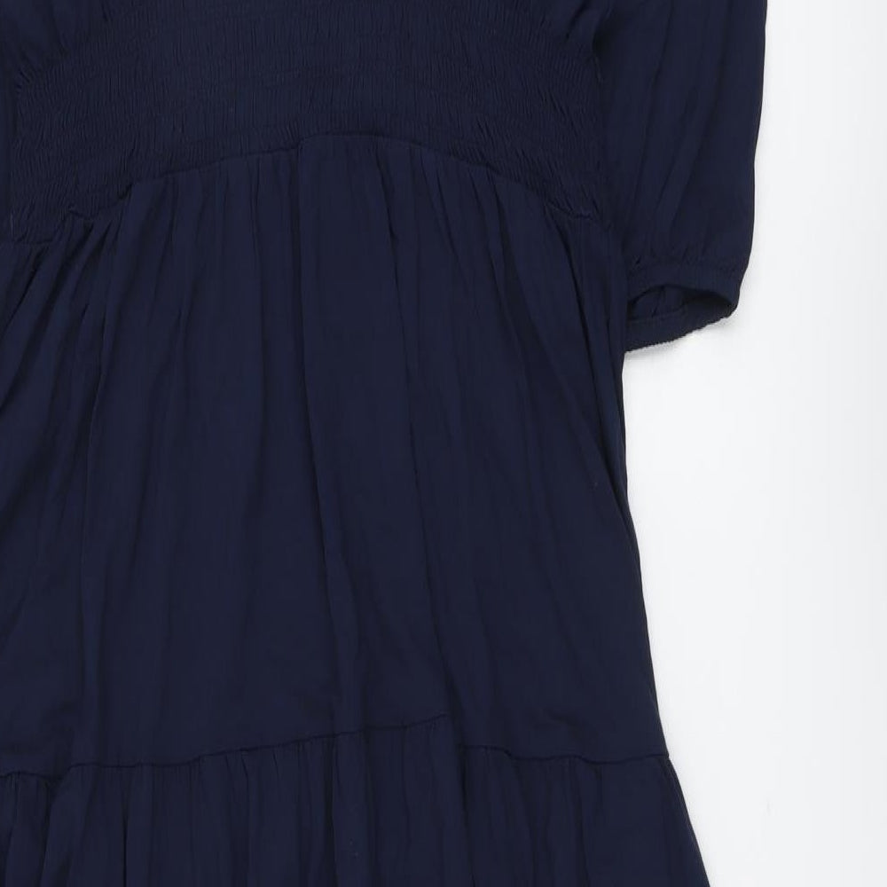 Marks and Spencer Womens Blue Viscose Trapeze & Swing Size 20 Square Neck Pullover