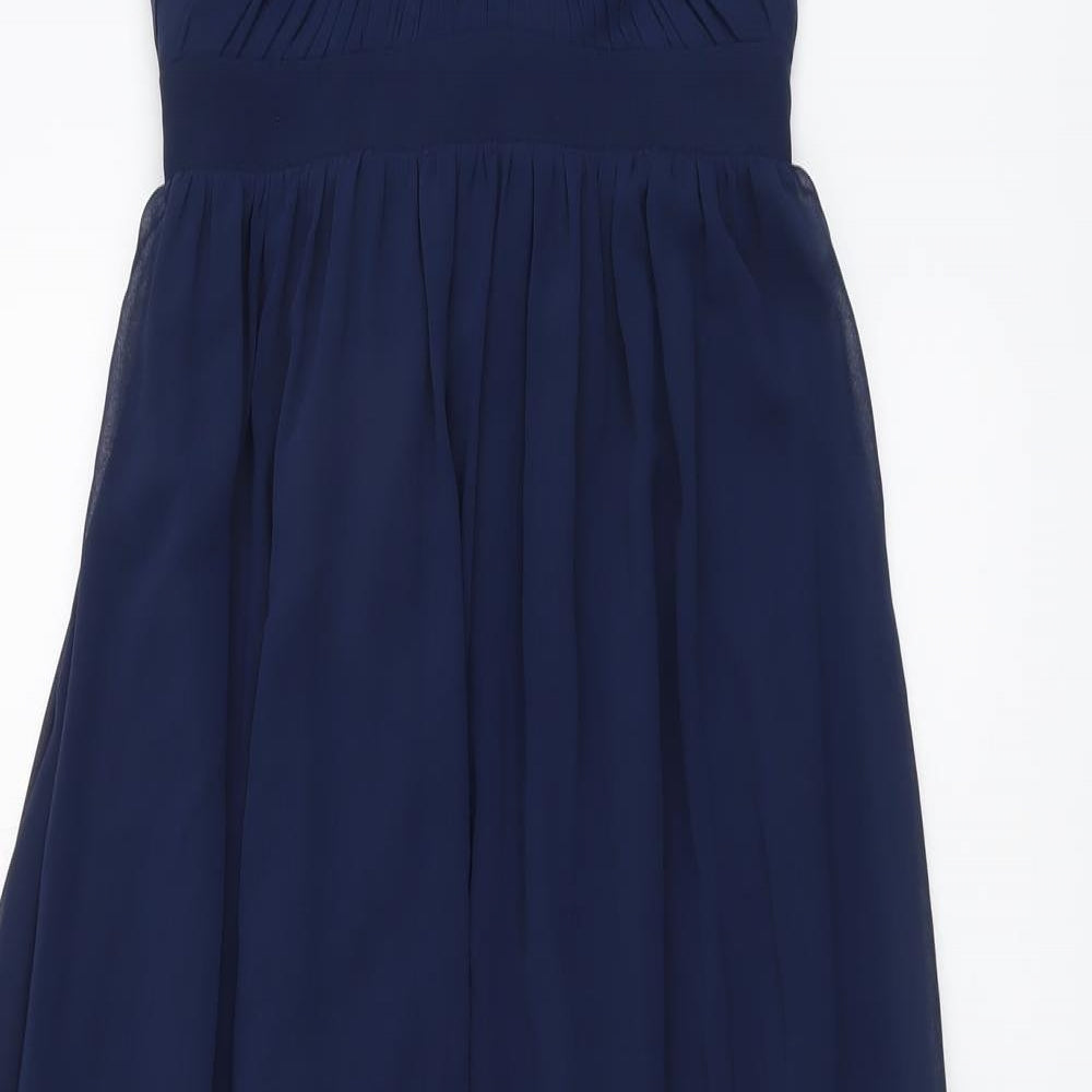 V By Very Womens Blue Polyester Ball Gown Size 10 Sweetheart Zip