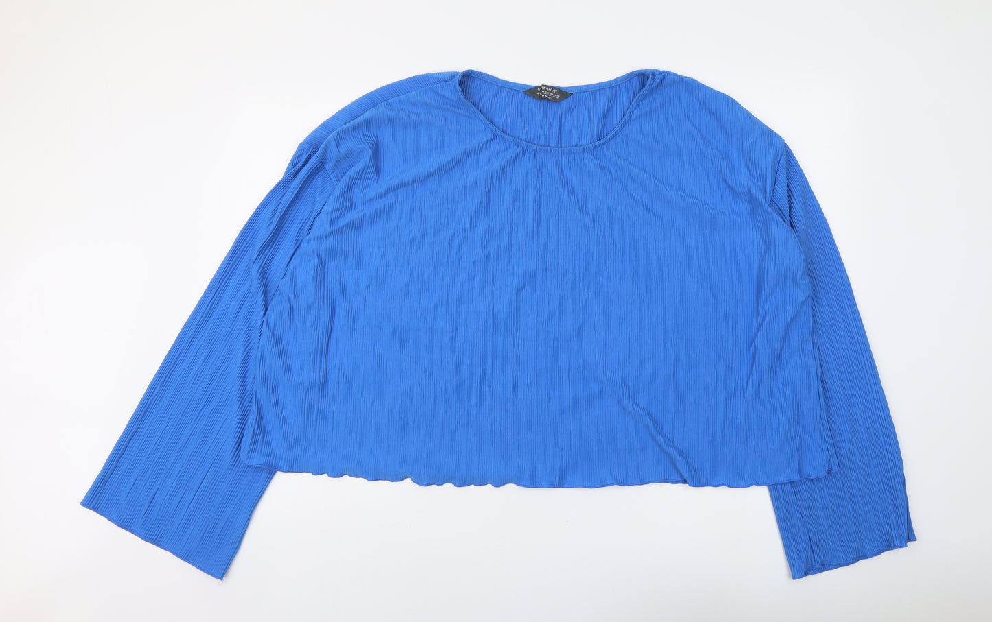 Primark Womens Blue Polyester Basic T-Shirt Size 2XL Boat Neck - Plisse