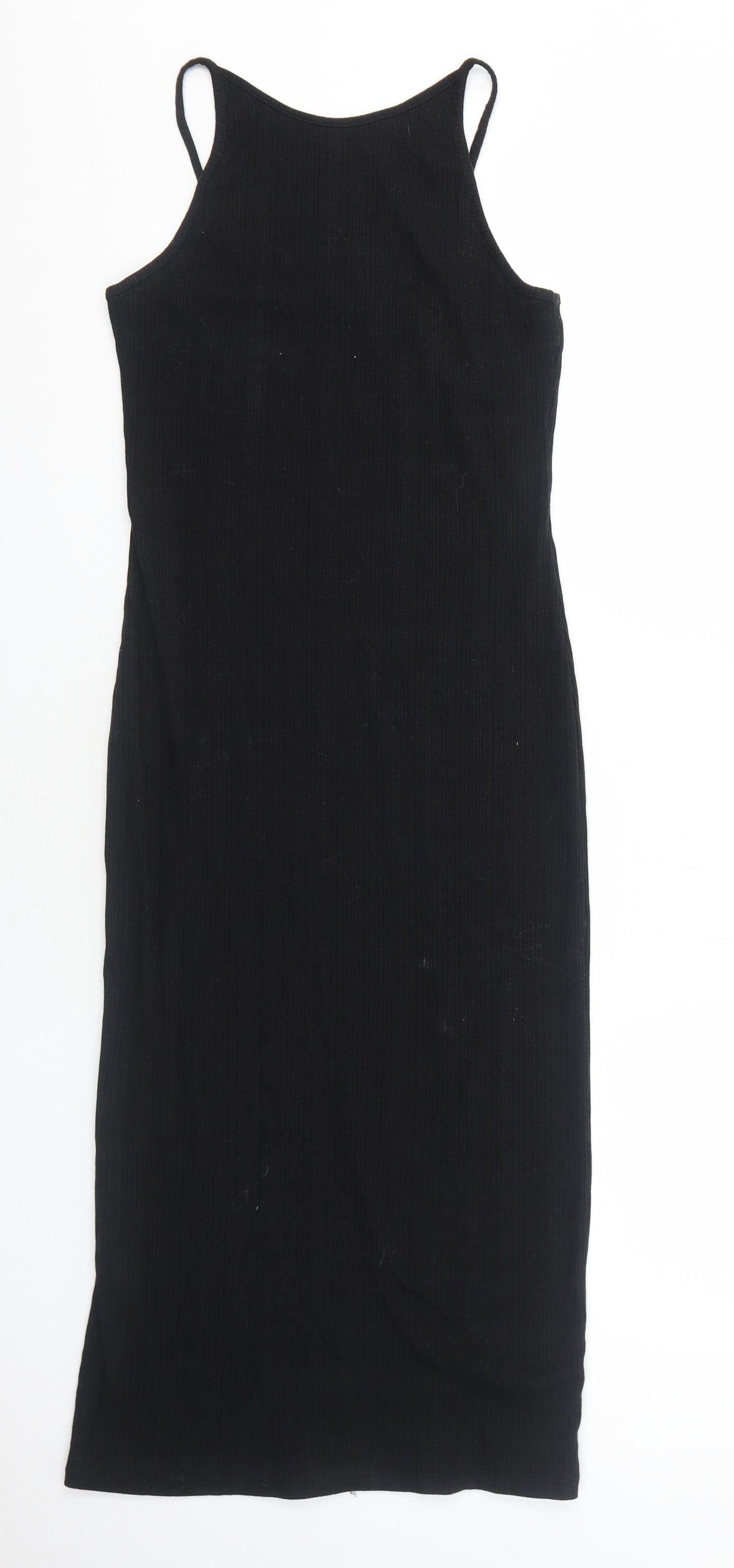 New Look Womens Black Viscose A-Line Size 8 Round Neck Pullover
