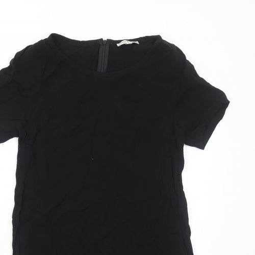 Lulu & Rose Womens Black Polyester A-Line Size M Scoop Neck Zip