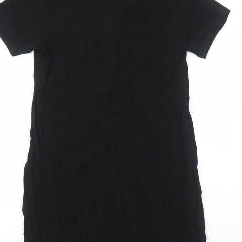 Lulu & Rose Womens Black Polyester A-Line Size M Scoop Neck Zip