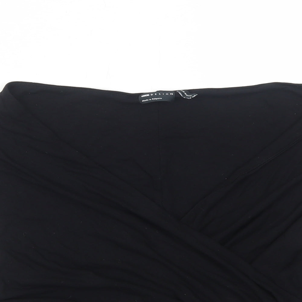 ASOS Womens Black Viscose Basic Blouse Size 18 V-Neck