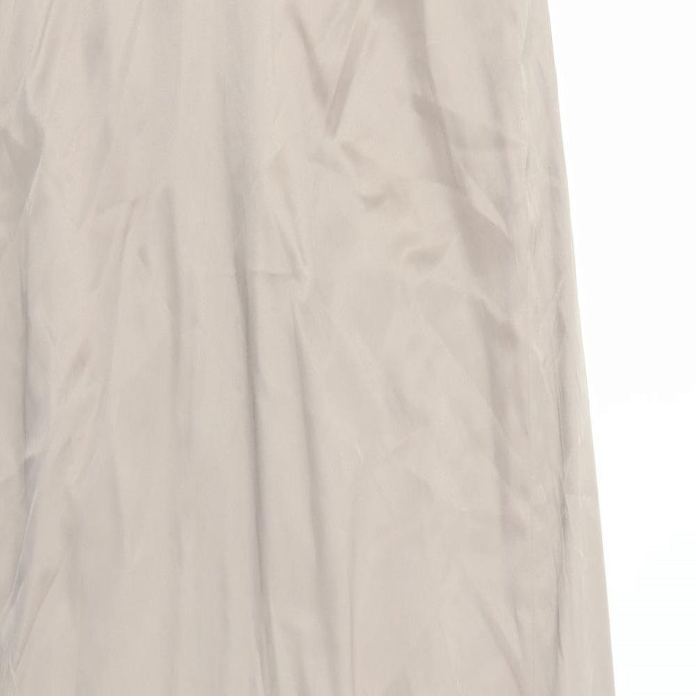 Debut Womens Brown Polyester A-Line Size 12 Off the Shoulder Zip