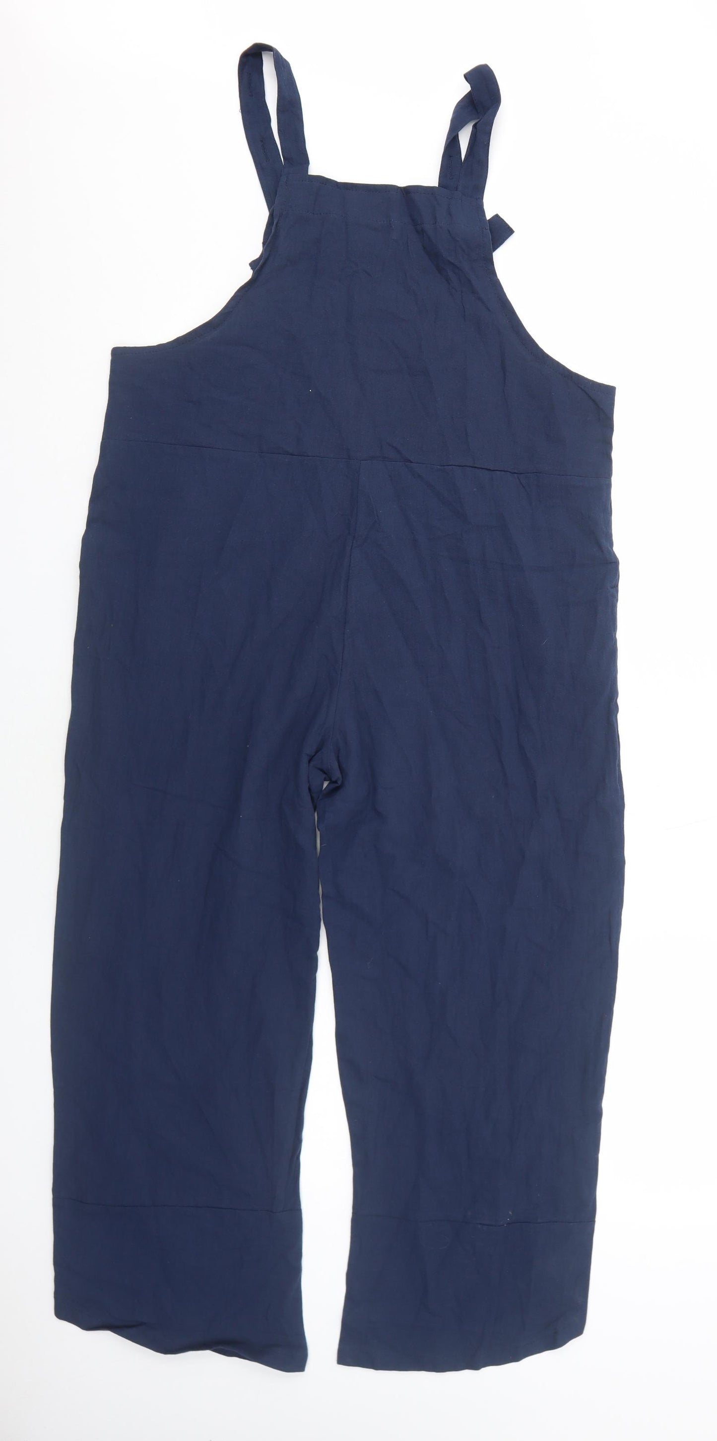 Preworn Womens Blue Cotton Jumpsuit One-Piece Size L Button