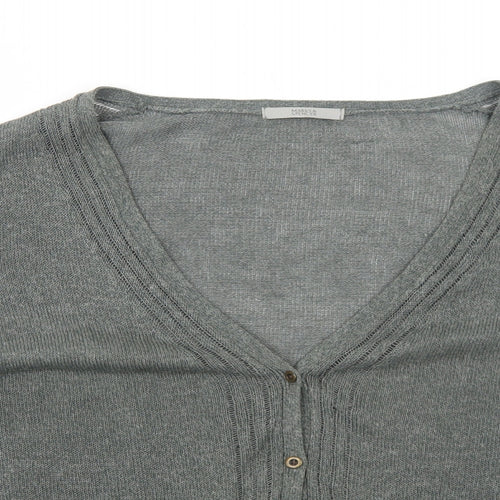 Marks and Spencer Womens Green V-Neck Cotton Cardigan Jumper Size L