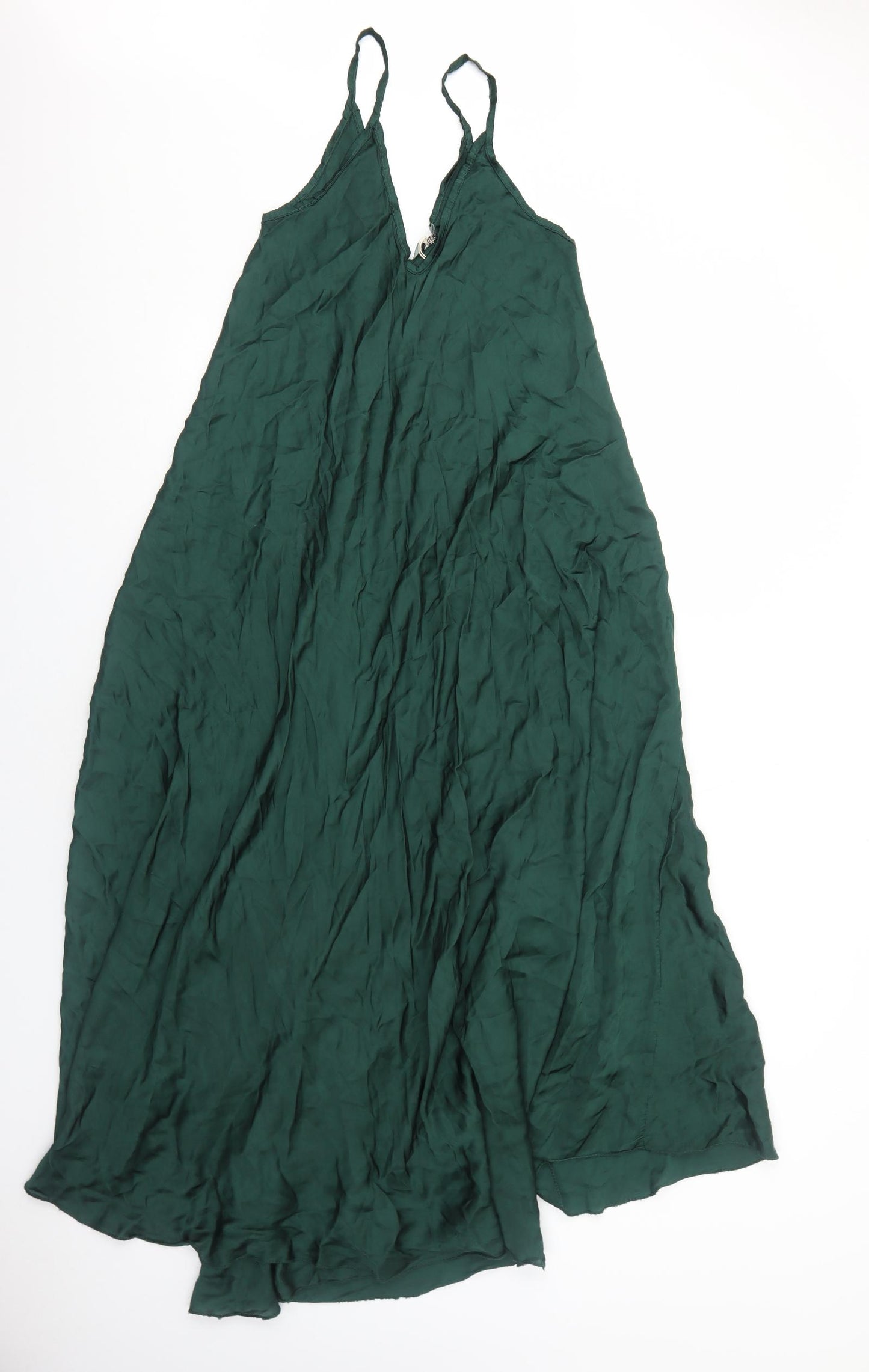 By Coco Womens Green Viscose A-Line Size L V-Neck Pullover