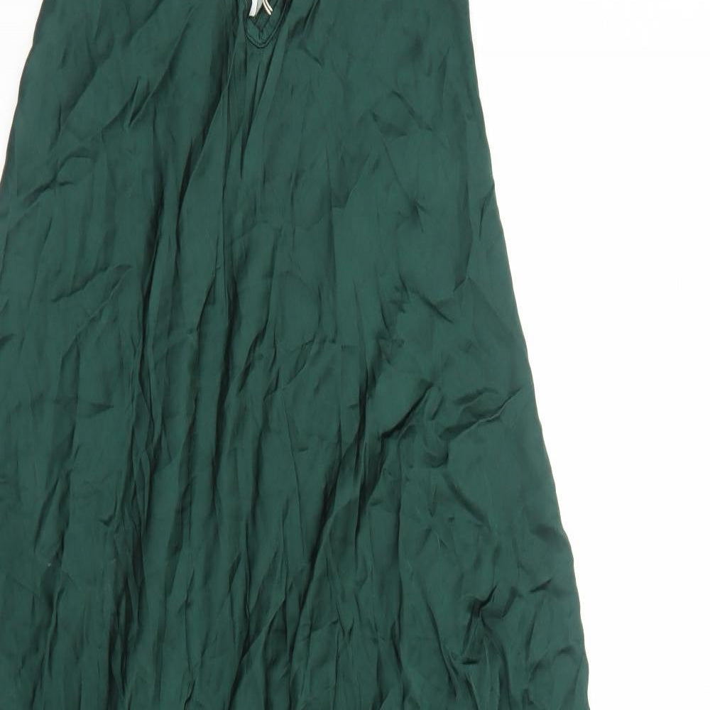 By Coco Womens Green Viscose A-Line Size L V-Neck Pullover