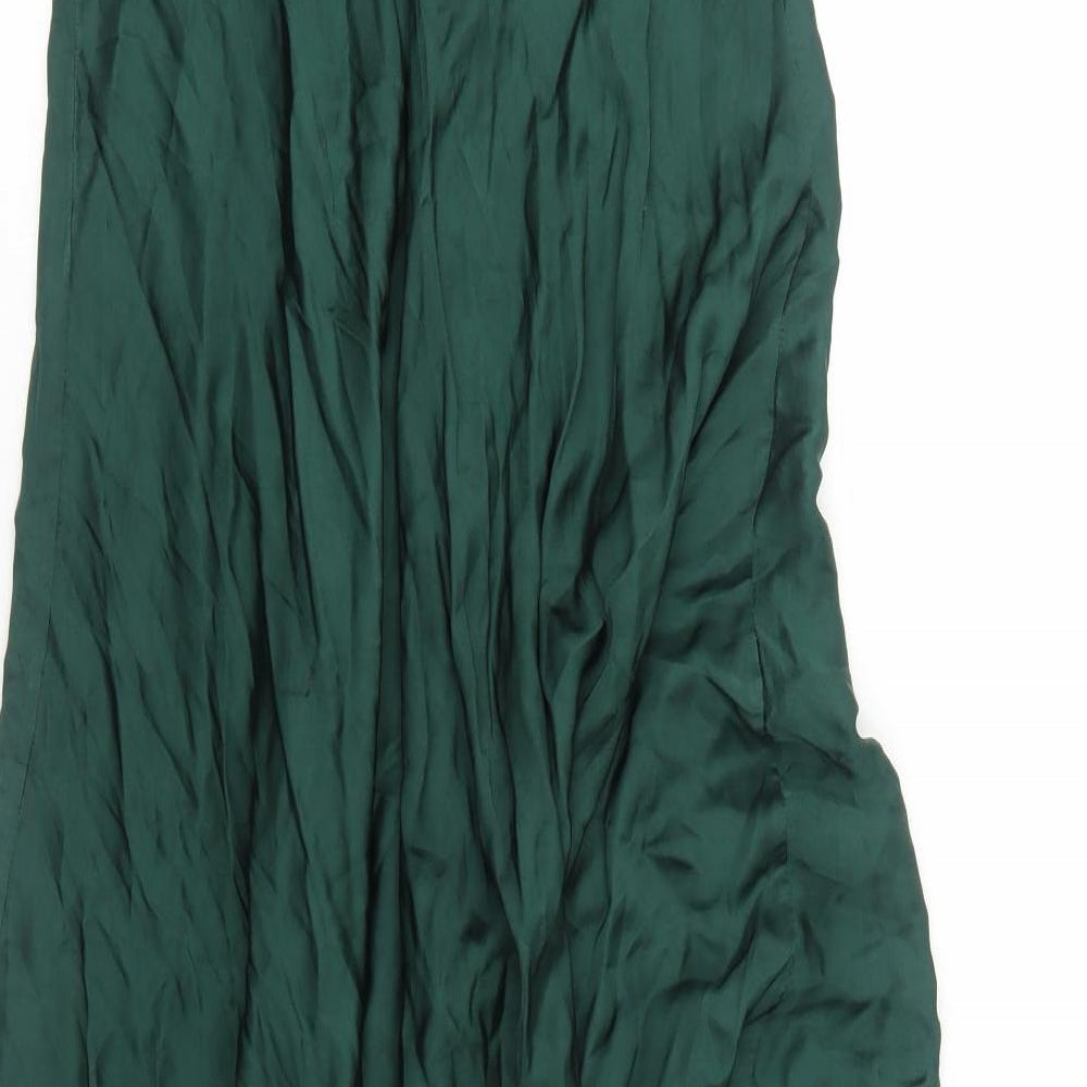 By Coco Womens Green Viscose A-Line Size L V-Neck Pullover