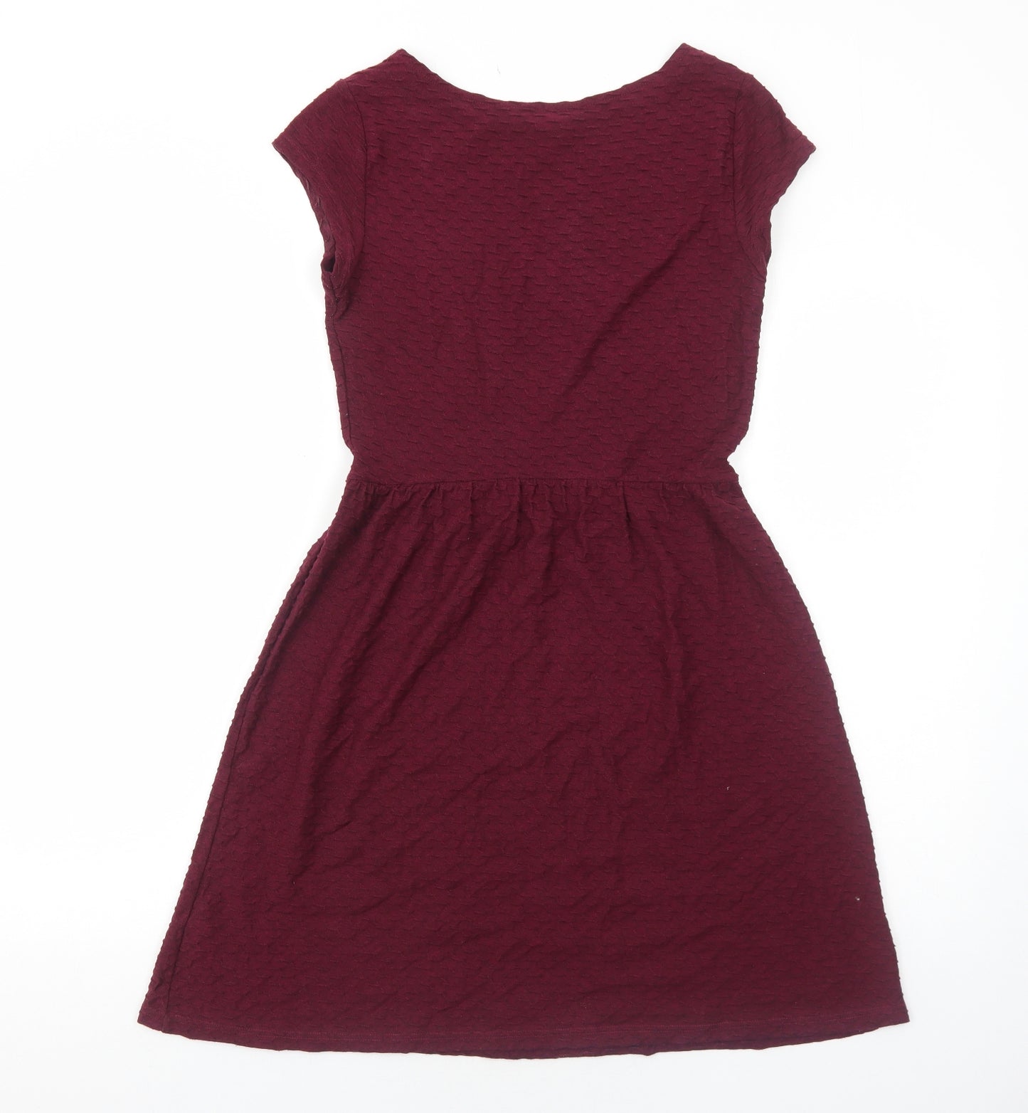 Dorothy Perkins Womens Red Polyester Fit & Flare Size 8 Round Neck Pullover