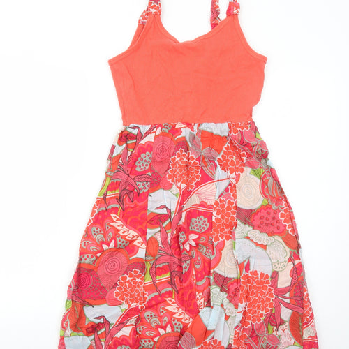 Sandwich Womens Orange Geometric Cotton Tank Dress Size 8 Round Neck Pullover