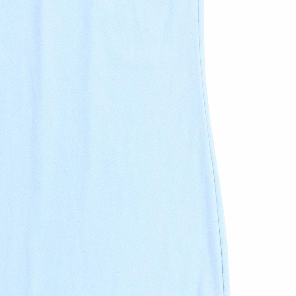 PRETTYLITTLETHING Womens Blue Polyester Bodycon Size 4 Square Neck Pullover