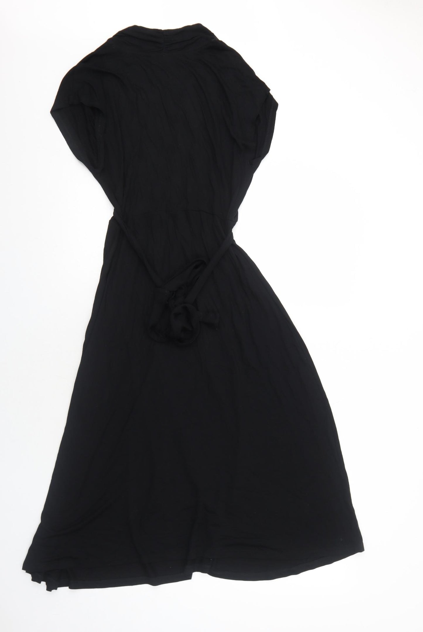 Monsoon Womens Black Viscose Trapeze & Swing Size 14 V-Neck Pullover