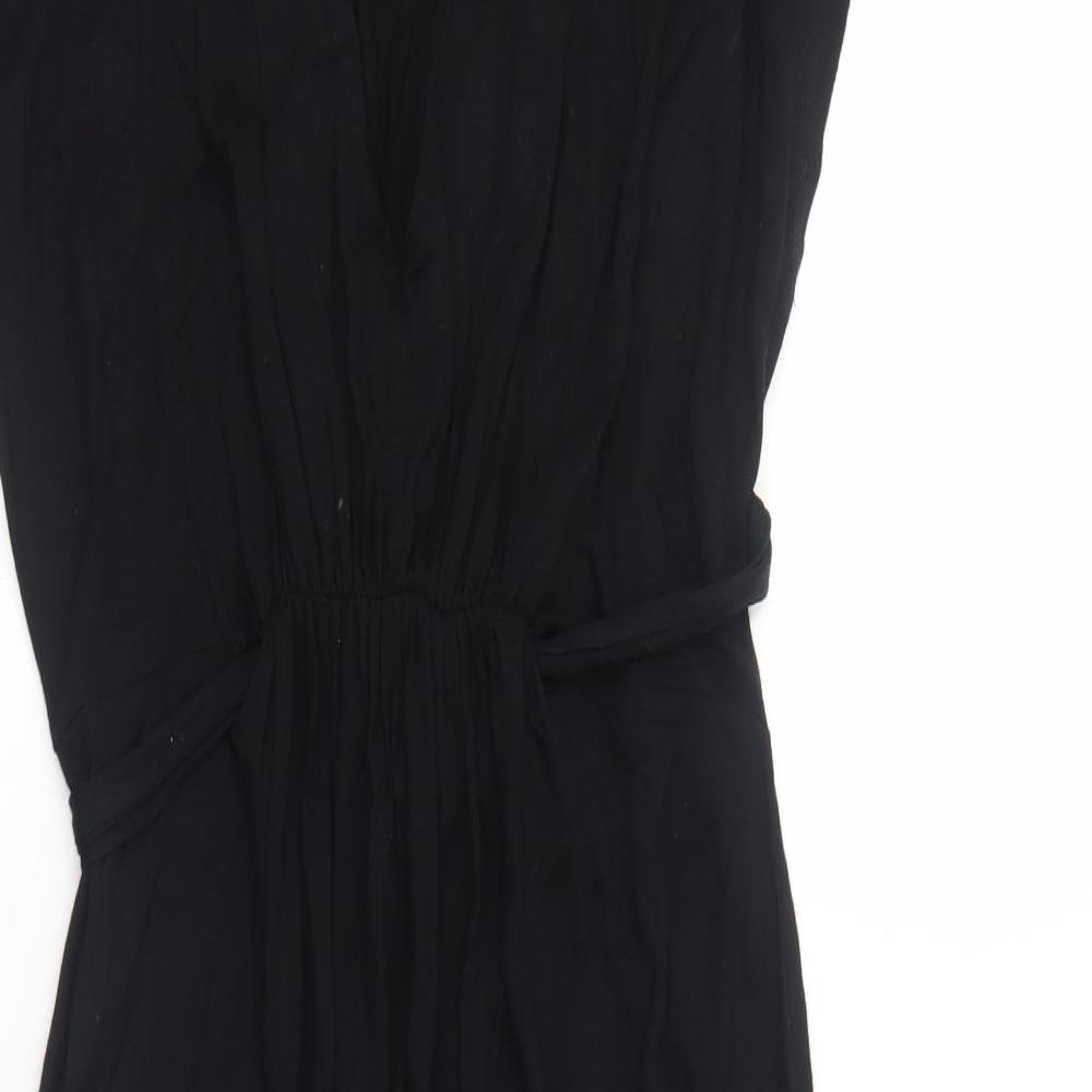 Monsoon Womens Black Viscose Trapeze & Swing Size 14 V-Neck Pullover