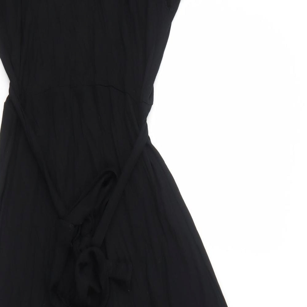 Monsoon Womens Black Viscose Trapeze & Swing Size 14 V-Neck Pullover