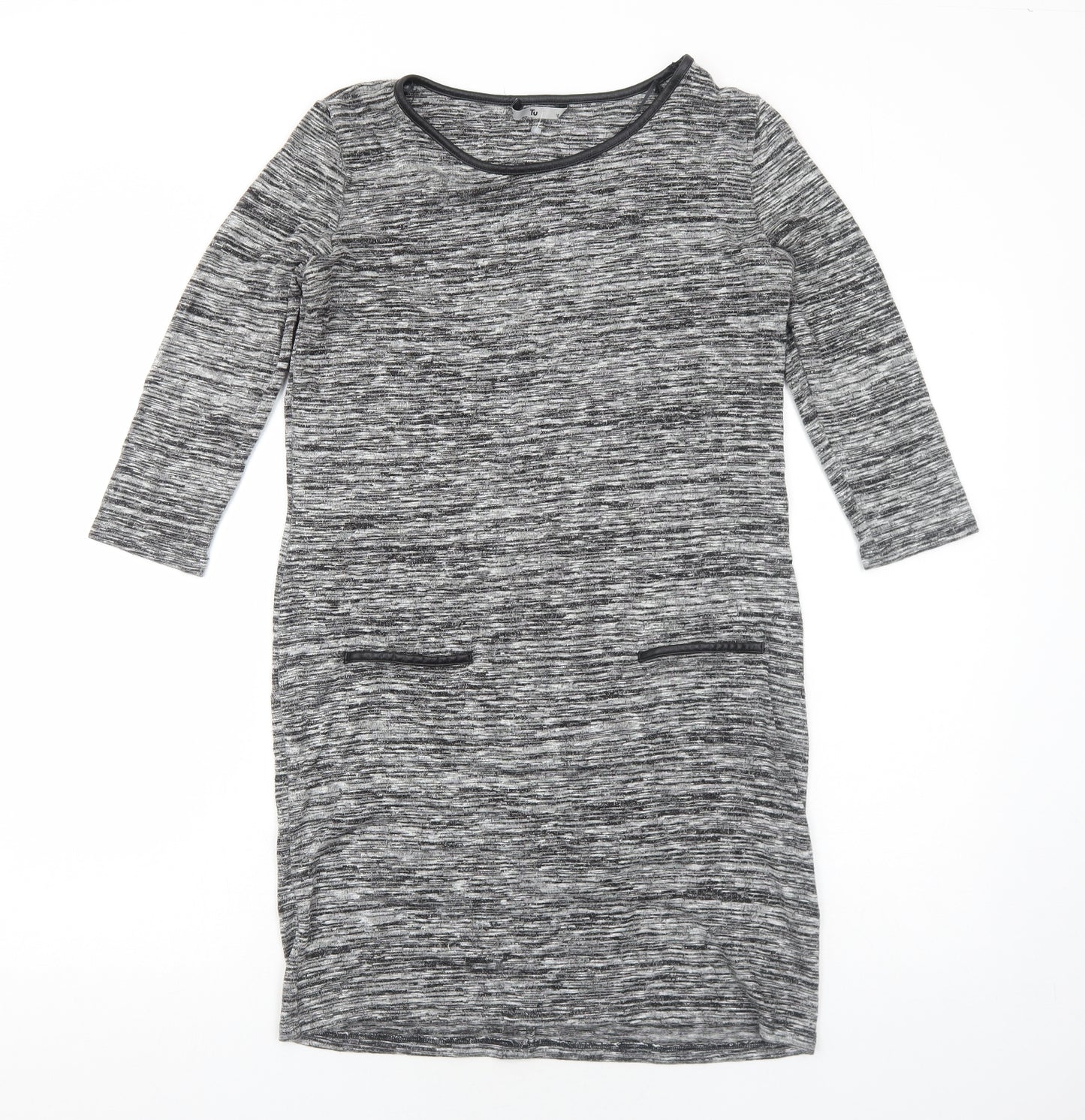 TU Womens Grey Viscose A-Line Size 14 Round Neck Pullover