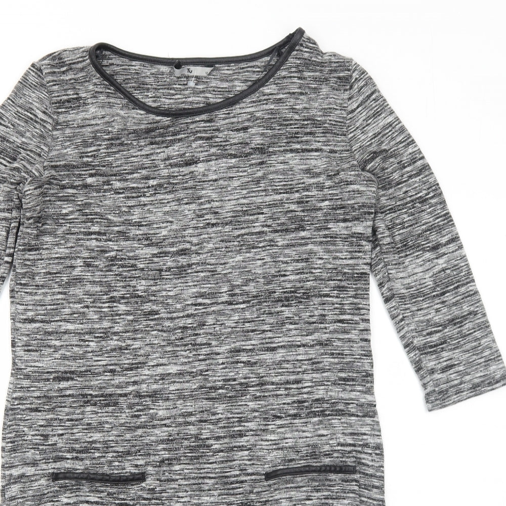 TU Womens Grey Viscose A-Line Size 14 Round Neck Pullover
