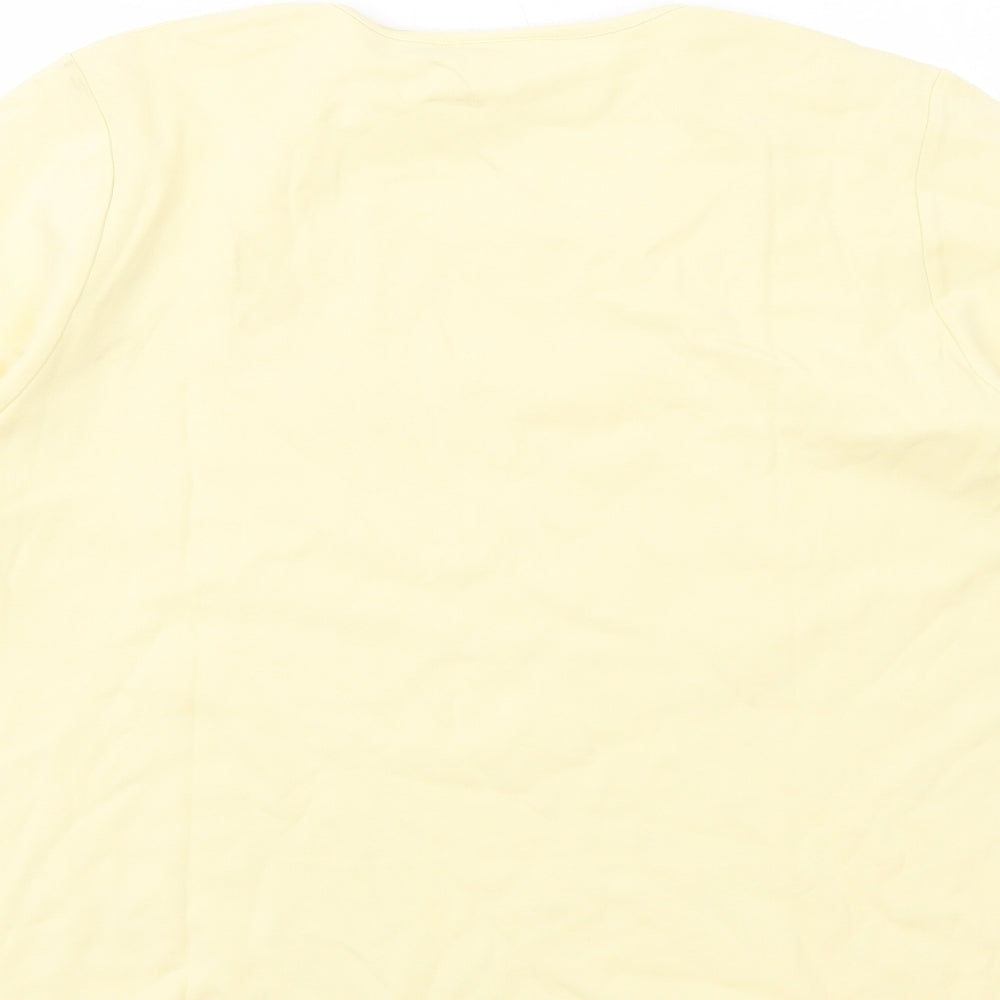 Cotswold Collections Womens Yellow Cotton Basic T-Shirt Size XL Scoop Neck