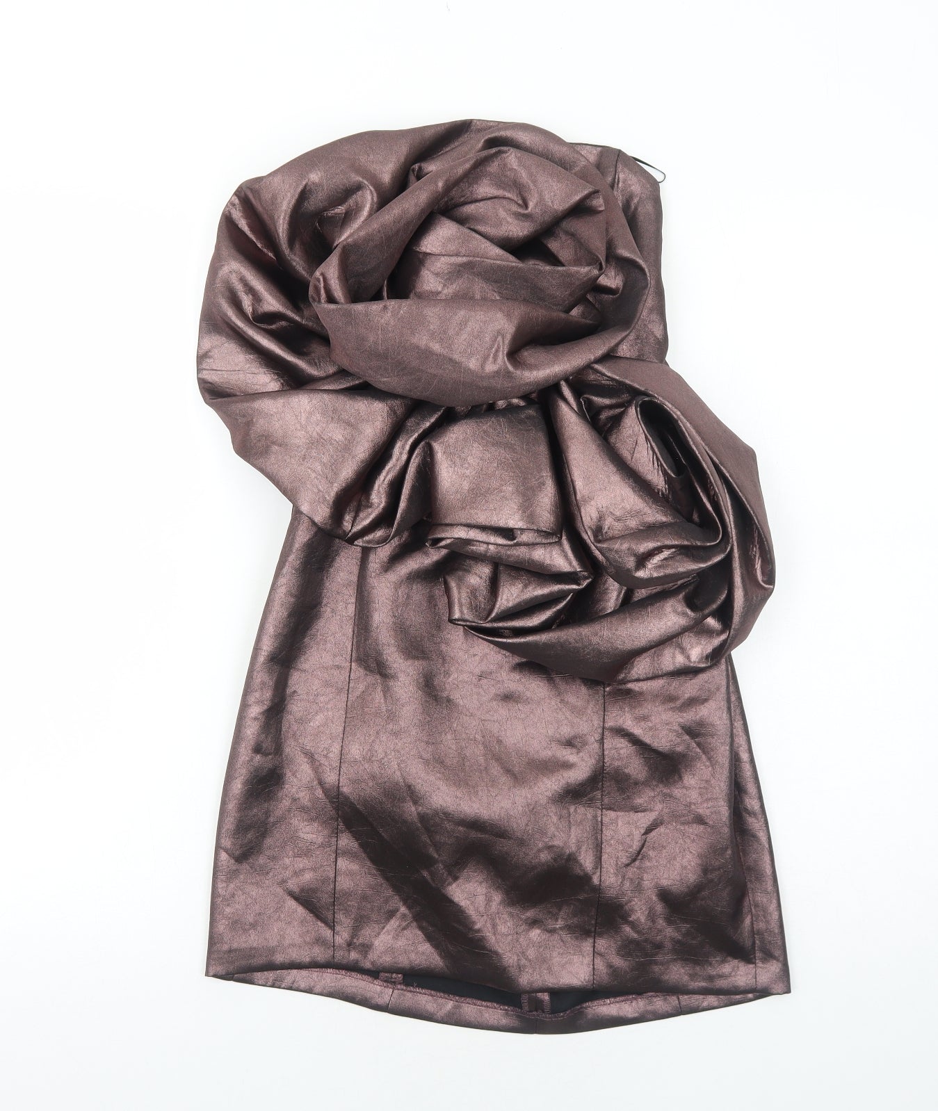 Zara Womens Purple Polyester A-Line Size M Square Neck Zip