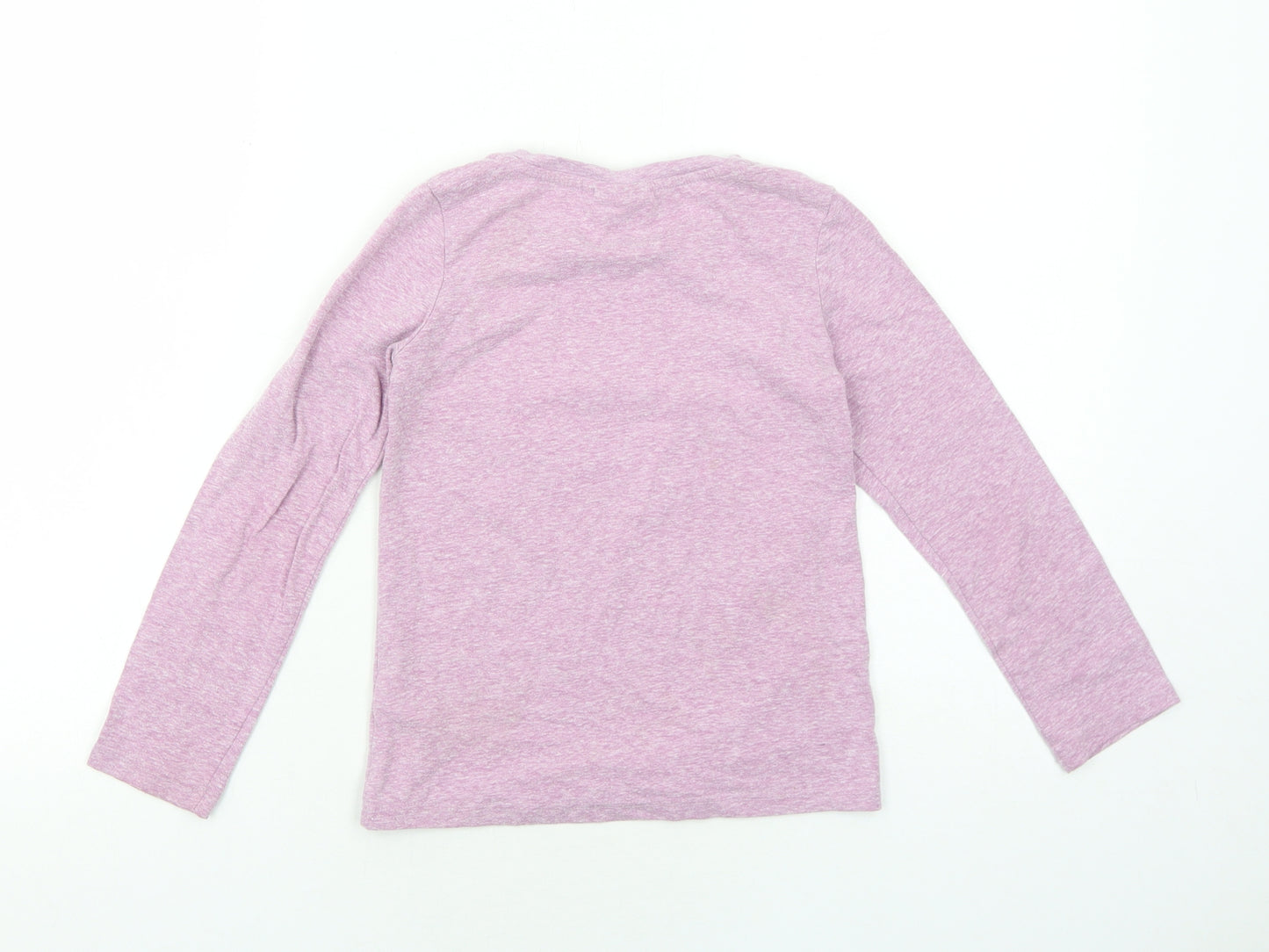 NEXT Girls Pink Polyester Basic T-Shirt Size 6 Years Round Neck Pullover - Flower Detail