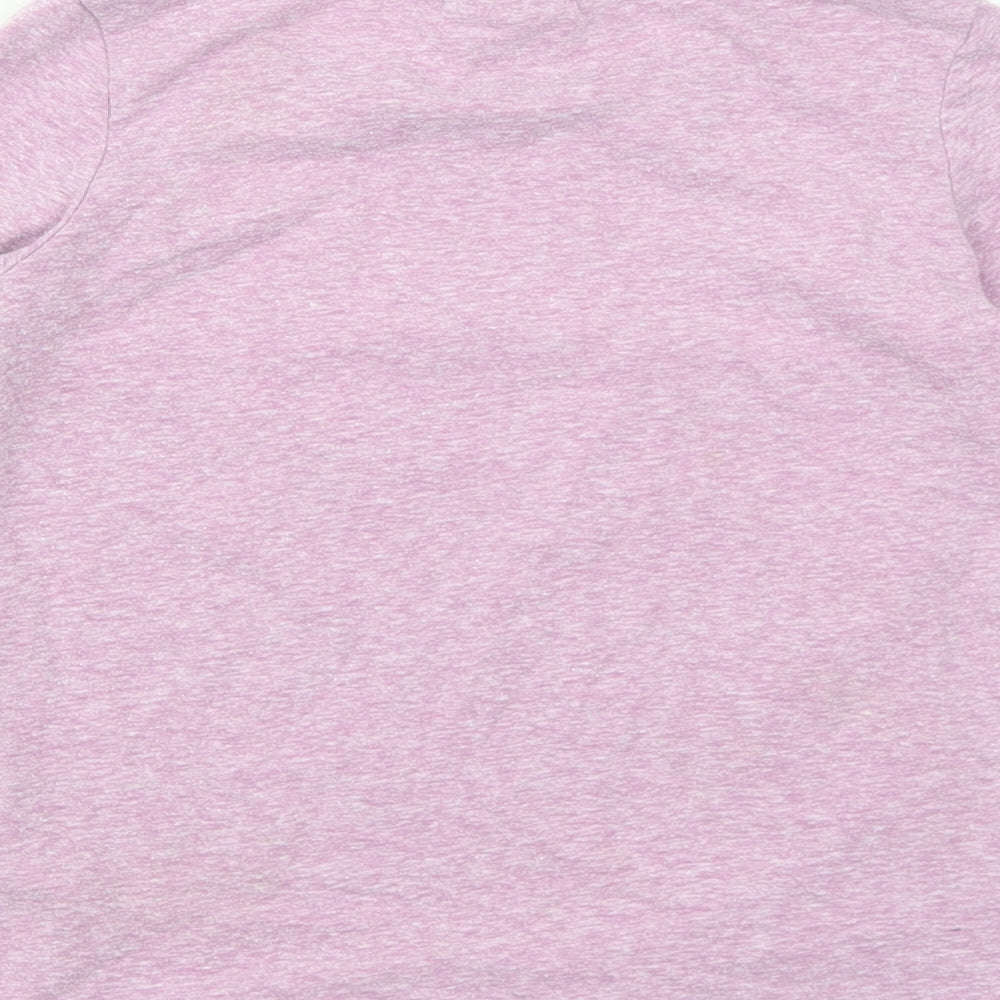 NEXT Girls Pink Polyester Basic T-Shirt Size 6 Years Round Neck Pullover - Flower Detail