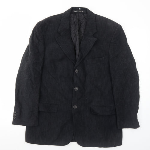 Marks and Spencer Mens Blue Cotton Jacket Blazer Size 40 Regular
