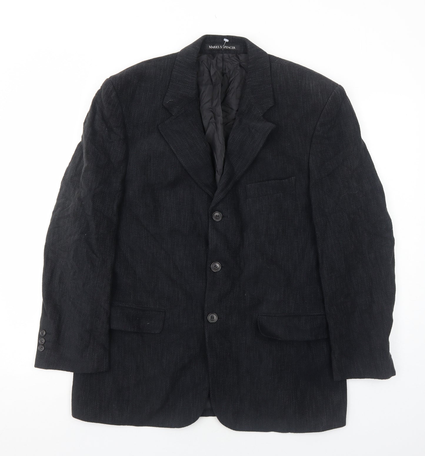 Marks and Spencer Mens Blue Cotton Jacket Blazer Size 40 Regular