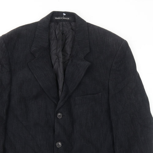 Marks and Spencer Mens Blue Cotton Jacket Blazer Size 40 Regular