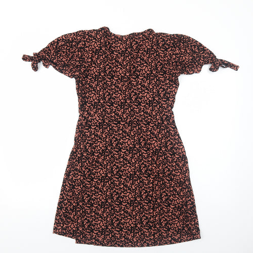 NEXT Womens Black Geometric Viscose Trapeze & Swing Size 10 V-Neck Pullover