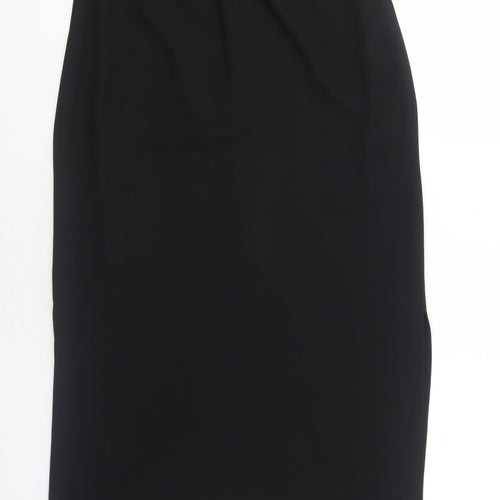 Frank Usher Womens Black Polyester A-Line Skirt Size 8