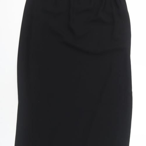 Frank Usher Womens Black Polyester A-Line Skirt Size 8