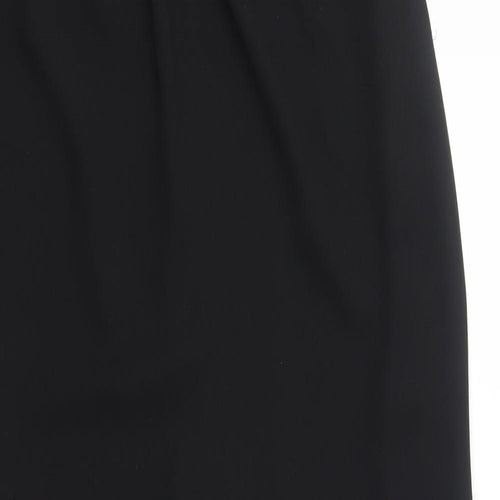 Frank Usher Womens Black Polyester A-Line Skirt Size 8